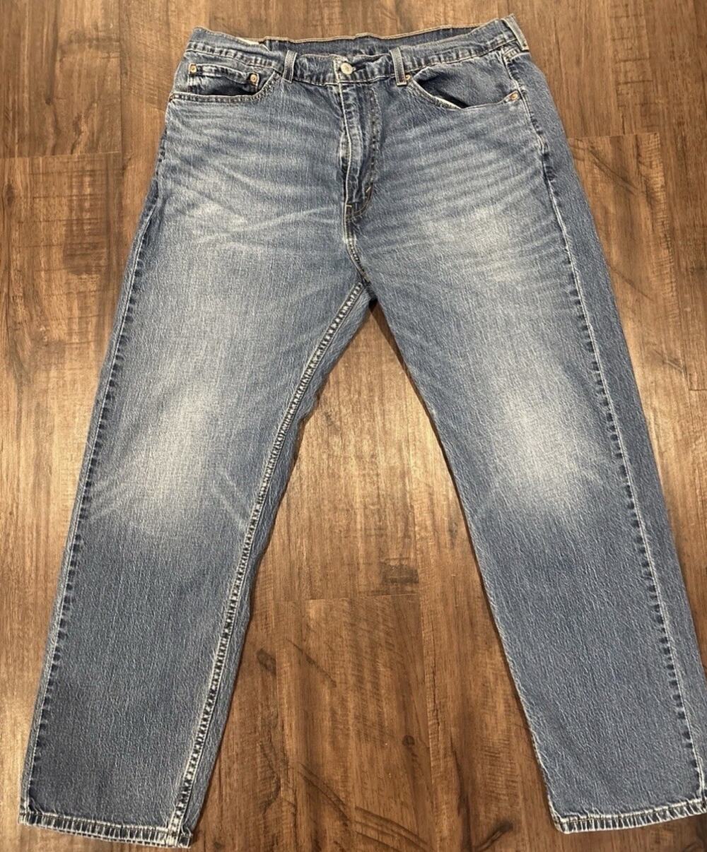 Levis 505 Jeans Mens 38x30 Blue Straight Leg Dark Wash Workwear Casual